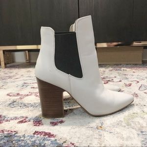 White leather Chinese Laundry booties